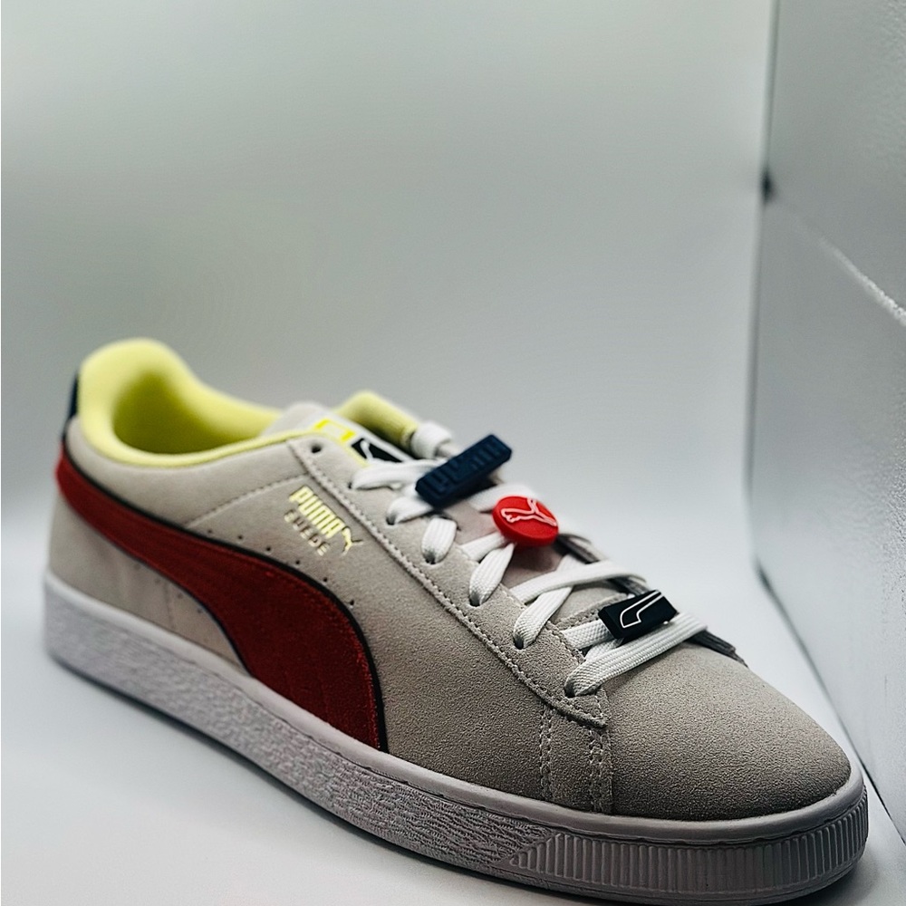 Puma Suede Sneakers with Red and Yellow Highlights